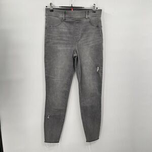 Spanx Distressed Ankle Skinny Denim Jean Legging Vintage Gray Size Large‎